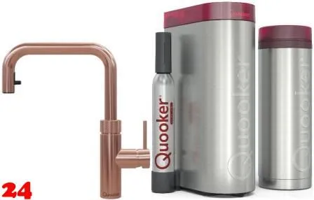QUOOKER FLEX SQUARE Zugauslauf Kupfer Rose' PVD VAQ PRO3 mit CUBE 2 *Der Wasserhahn, der alles kann! (PRO3FXSRCOCUBE)