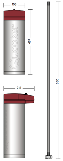 QUOOKER FLEX SQUARE Zugauslauf Kupfer Rose' PVD VAQ PRO3 mit CUBE 2 *Der Wasserhahn, der alles kann! (PRO3FXSRCOCUBE)