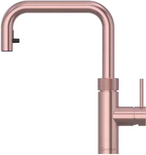 QUOOKER FLEX SQUARE Zugauslauf Kupfer Rose' PVD VAQ PRO3 mit CUBE 2 *Der Wasserhahn, der alles kann! (PRO3FXSRCOCUBE)