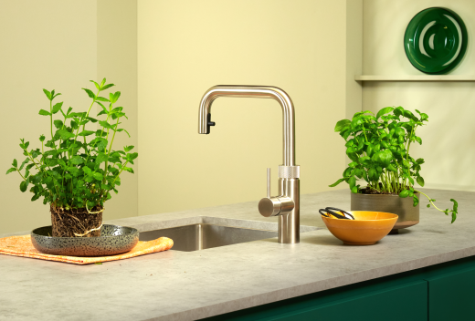 QUOOKER FLEX SQUARE Zugauslauf Kupfer Rose' PVD VAQ PRO3 mit CUBE 2 *Der Wasserhahn, der alles kann! (PRO3FXSRCOCUBE)