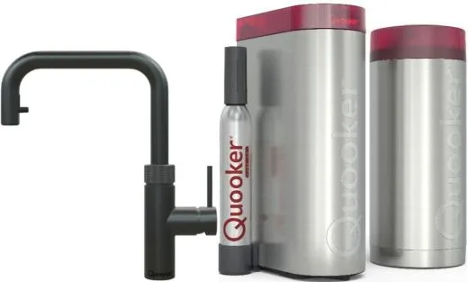 QUOOKER FLEX SQUARE Zugauslauf Schwarz matt PVD Combi B mit CUBE 2 *Der Wasserhahn, der alles kann! (COMBIFXSBLKCUBE)