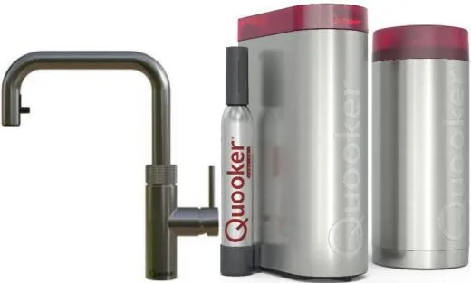 QUOOKER FLEX SQUARE Zugauslauf Gunmetal PVD Combi B mit CUBE 2 *Der Wasserhahn, der alles kann! (COMBIFXSGMECUBE)