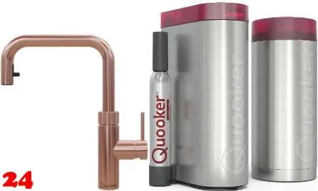 QUOOKER FLEX SQUARE Zugauslauf Kupfer Rose' PVD Combi B mit CUBE 2 *Der Wasserhahn, der alles kann! (COMBIFXSRCOCUBE)