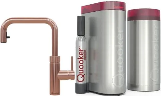 QUOOKER FLEX SQUARE Zugauslauf Kupfer Rose' PVD Combi B mit CUBE 2 *Der Wasserhahn, der alles kann! (COMBIFXSRCOCUBE)