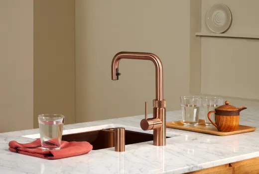 QUOOKER FLEX SQUARE Zugauslauf Chrom Combi (+) B mit CUBE 2 *Der Wasserhahn, der alles kann! (COMBI+FXSCHRCUBE)