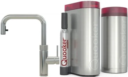 QUOOKER FLEX SQUARE Zugauslauf Chrom Combi (+) B mit CUBE 2 *Der Wasserhahn, der alles kann! (COMBI+FXSCHRCUBE)