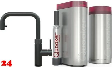 QUOOKER FLEX SQUARE Zugauslauf Schwarz matt PVD Combi (+) B mit CUBE 2 *Der Wasserhahn, der alles kann! (COMBI+FXSBLKCUBE)