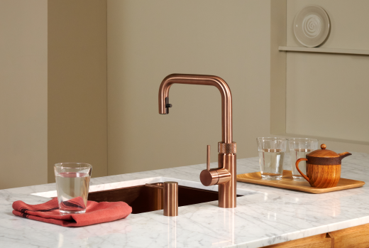 QUOOKER FLEX SQUARE Zugauslauf Gunmetal PVD Combi (+) B mit CUBE 2 *Der Wasserhahn, der alles kann! (COMBI+FXSGMECUBE)