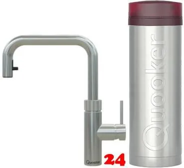 QUOOKER FLEX SQUARE VAQ PRO3 Einhebelmischer Zugauslauf Edelstahl & 100C Armatur Kochendwasserhahn (PRO3FXSSST)