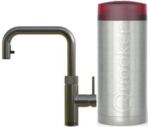 QUOOKER FLEX SQUARE COMBI B Einhebelmischer Zugauslauf Gunmetal PVD & 100C Armatur Kochendwasserhahn (COMBIFXSGME)