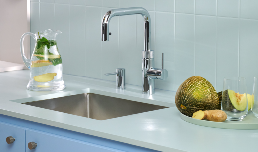 QUOOKER FLEX SQUARE COMBI B Einhebelmischer Zugauslauf Kupfer Rose' PVD & 100C Armatur Kochendwasserhahn (COMBIFXSRCO)