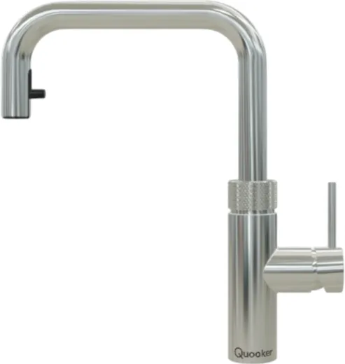 QUOOKER FLEX SQUARE Zugauslauf Chrom K�chenarmatur mit 5 in 1 Funktion und elektronischer Steuerung (FXSCHR) {NUR Armatur}