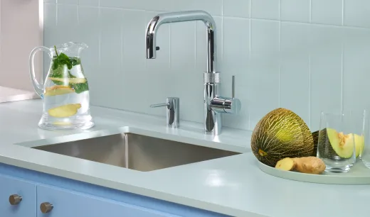 QUOOKER FLEX SQUARE Zugauslauf Chrom K�chenarmatur mit 5 in 1 Funktion und elektronischer Steuerung (FXSCHR) {NUR Armatur}