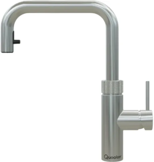 QUOOKER FLEX SQUARE Zugauslauf Edelstahl Kchenarmatur mit 5 in 1 Funktion und elektronischer Steuerung (FXSSST) {NUR Armatur}