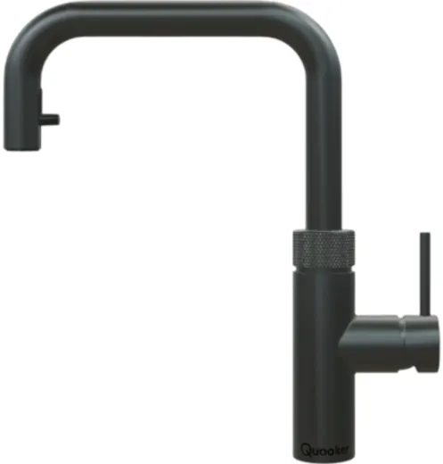 QUOOKER FLEX SQUARE Zugauslauf Schwarz matt PVD Kchenarmatur mit 5 in 1 Funktion und elektronischer Steuerung (FXSBLK) {NUR Armatur}