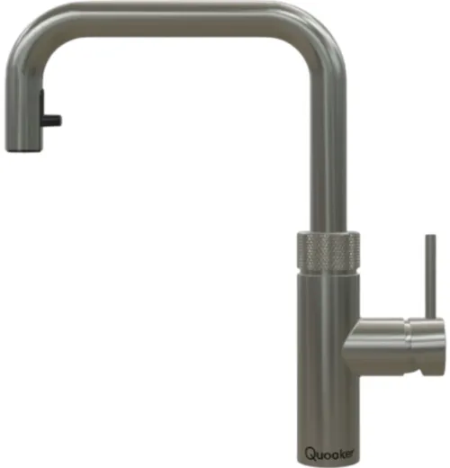 QUOOKER FLEX SQUARE Zugauslauf Gunmetal PVD Kchenarmatur mit 5 in 1 Funktion und elektronischer Steuerung (FXSGME) {NUR Armatur}
