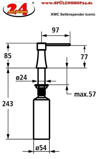 KWC Seifenspender Iconic Z.540.156.700 Splmittelspender / Dispenser Edelstahl (3600009588)