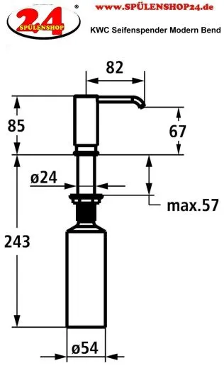 KWC Seifenspender Modern Bend Z.540.157.700 Splmittelspender / Dispenser Edelstahl (3600009592)