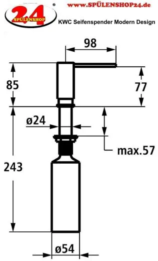 KWC Seifenspender Modern Design Z.540.158.700 Splmittelspender / Dispenser Edelstahl (3600009610)