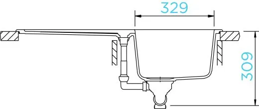 Schock Kchensple Typos D-100 Cristalite Granitsple / Einbausple Basic Line mit Drehexcenter