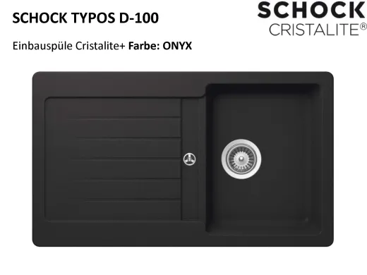 Schock Kchensple Typos D-100 Cristalite Granitsple / Einbausple Basic Line mit Drehexcenter