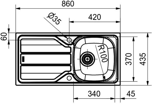 ✅ FRANKE Kchensple Flash FLN 611-86 (44) Einbausple / Edelstahlsple mit Einbaurand und Siebkorb als Stopfen- oder Drehknopfventil