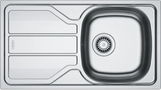 FRANKE Kchensple Flash FLN 611-78 (44) Einbausple / Edelstahlsple mit Einbaurand und Siebkorb als Stopfen- oder Drehknopfventil