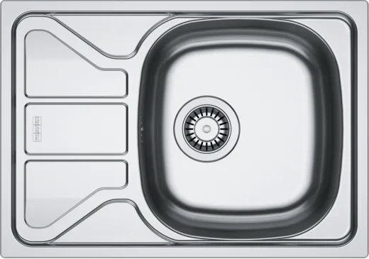 FRANKE Kchensple Flash FLN 611-62 (44) Einbausple / Edelstahlsple mit Einbaurand und Siebkorb als Stopfen- oder Drehknopfventil