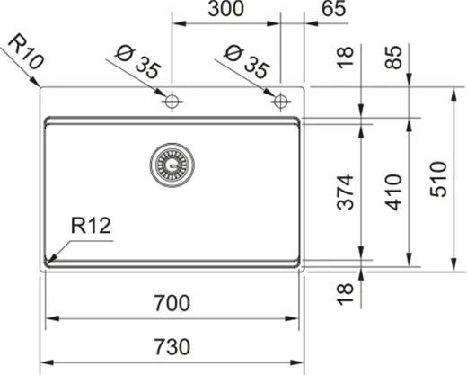 FRANKE Kchensple Box Pro BXX PRO 210-70 A Edelstahlsple Slimtop / Flchenbndig mit Druckknopfventil Inklusive Zubehr