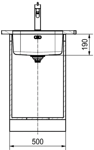 FRANKE Kchensple Smart SRX 110-45 Unterbausple (Montage unter die Arbeitsplatte) mit Siebkorb als Drehknopfventilventil
