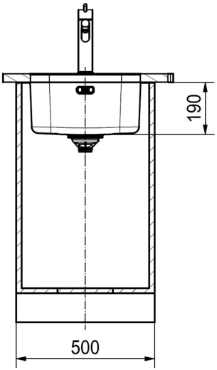 FRANKE Kchensple Smart SRX 110-45 Unterbausple (Montage unter die Arbeitsplatte) mit Siebkorb als Drehknopfventilventil