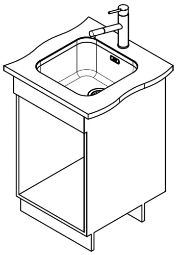 FRANKE Kchensple Smart SRX 110-45 Unterbausple (Montage unter die Arbeitsplatte) mit Siebkorb als Drehknopfventilventil