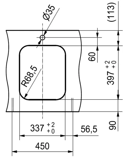 FRANKE Kchensple Smart SRX 110-34 Unterbausple (Montage unter die Arbeitsplatte) mit Siebkorb als Drehknopfventilventil