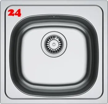 FRANKE Kchensple Spark SKN 610-37 (44) Einbausple / Edelstahlsple mit Einbaurand und Siebkorb als Stopfenventil