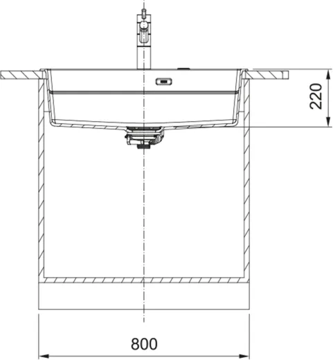 FRANKE Kchensple Kubus 2 Pro KNG PRO 610-73 A HLB Fragranit+ Granitsple / Einbausple mit Siebkorb als Druckknopfventil inklusive Zubehr