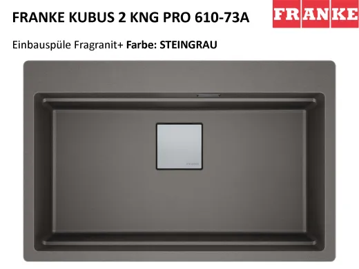 FRANKE Kchensple Kubus 2 Pro KNG PRO 610-73 A HLB Fragranit+ Granitsple / Einbausple mit Siebkorb als Druckknopfventil inklusive Zubehr