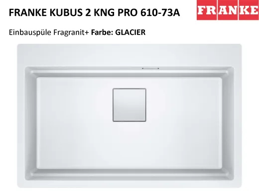 FRANKE Kchensple Kubus 2 Pro KNG PRO 610-73 A HLB Fragranit+ Granitsple / Einbausple mit Siebkorb als Druckknopfventil inklusive Zubehr