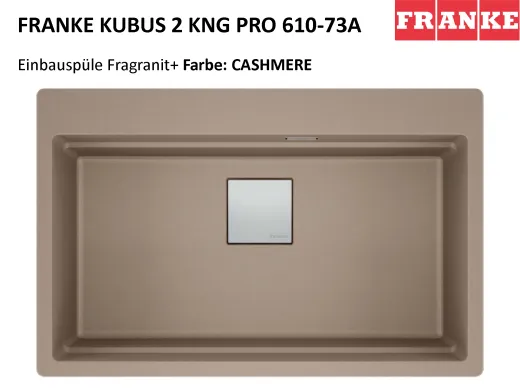 FRANKE Kchensple Kubus 2 Pro KNG PRO 610-73 A HLB Fragranit+ Granitsple / Einbausple mit Siebkorb als Druckknopfventil inklusive Zubehr