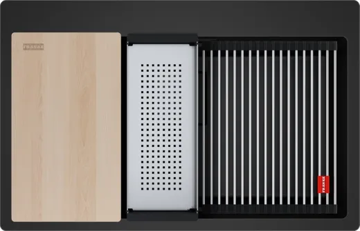 FRANKE Kchensple Kubus 2 Pro KNG PRO 610-73 A HLB Fragranit+ Granitsple / Einbausple mit Siebkorb als Druckknopfventil inklusive Zubehr