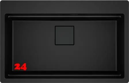 FRANKE Kchensple Kubus 2 Pro KNG PRO 610-73 A HLB Fragranit+ Granitsple Black Matt - Black Collection Einbausple mit Siebkorb als Drehknopfventil inklusive Zubehr