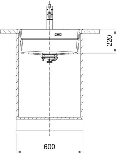 FRANKE Kchensple Kubus 2 Pro KNG PRO 610-53 A HLB Fragranit+ Granitsple / Einbausple mit Siebkorb als Druckknopfventil inklusive Zubehr