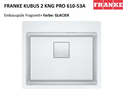 FRANKE Kchensple Kubus 2 Pro KNG PRO 610-53 A HLB Fragranit+ Granitsple / Einbausple mit Siebkorb als Druckknopfventil inklusive Zubehr