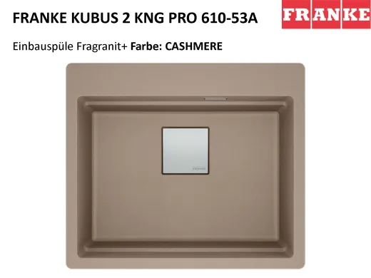 FRANKE Kchensple Kubus 2 Pro KNG PRO 610-53 A HLB Fragranit+ Granitsple / Einbausple mit Siebkorb als Druckknopfventil inklusive Zubehr