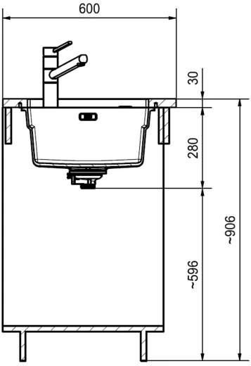 FRANKE Kchensple Kubus 2 Pro KNG PRO 110-62 Fragranit+ Granitsple / Unterbausple (Montage unter die Arbeitsplatte) mit Siebkorb als Druckknopfventil inklusive Zubehr