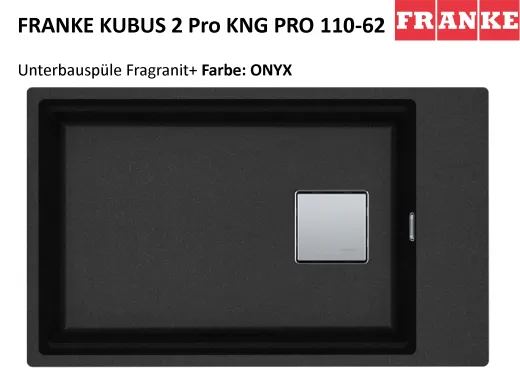 FRANKE Kchensple Kubus 2 Pro KNG PRO 110-62 Fragranit+ Granitsple / Unterbausple (Montage unter die Arbeitsplatte) mit Siebkorb als Druckknopfventil inklusive Zubehr