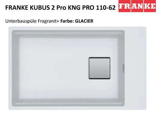 FRANKE Kchensple Kubus 2 Pro KNG PRO 110-62 Fragranit+ Granitsple / Unterbausple (Montage unter die Arbeitsplatte) mit Siebkorb als Druckknopfventil inklusive Zubehr