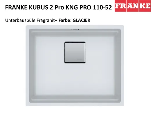 FRANKE Kchensple Kubus 2 Pro KNG PRO 110-52 Fragranit+ Granitsple / Unterbausple (Montage unter die Arbeitsplatte) mit Siebkorb als Druckknopfventil inklusive Zubehr