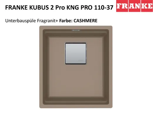 FRANKE Kchensple Kubus 2 Pro KNG PRO 110-37 Fragranit+ Granitsple / Unterbausple (Montage unter die Arbeitsplatte) mit Siebkorb als Druckknopfventil inklusive Zubehr
