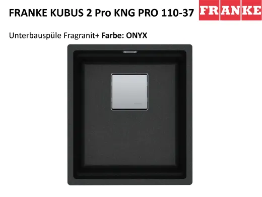 FRANKE Kchensple Kubus 2 Pro KNG PRO 110-37 Fragranit+ Granitsple / Unterbausple (Montage unter die Arbeitsplatte) mit Siebkorb als Druckknopfventil inklusive Zubehr