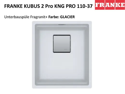 FRANKE Kchensple Kubus 2 Pro KNG PRO 110-37 Fragranit+ Granitsple / Unterbausple (Montage unter die Arbeitsplatte) mit Siebkorb als Druckknopfventil inklusive Zubehr